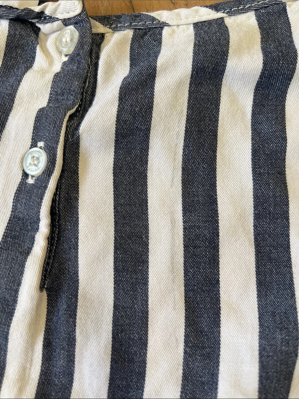 Petite plume navy stripes ruffle night gown girls size 8